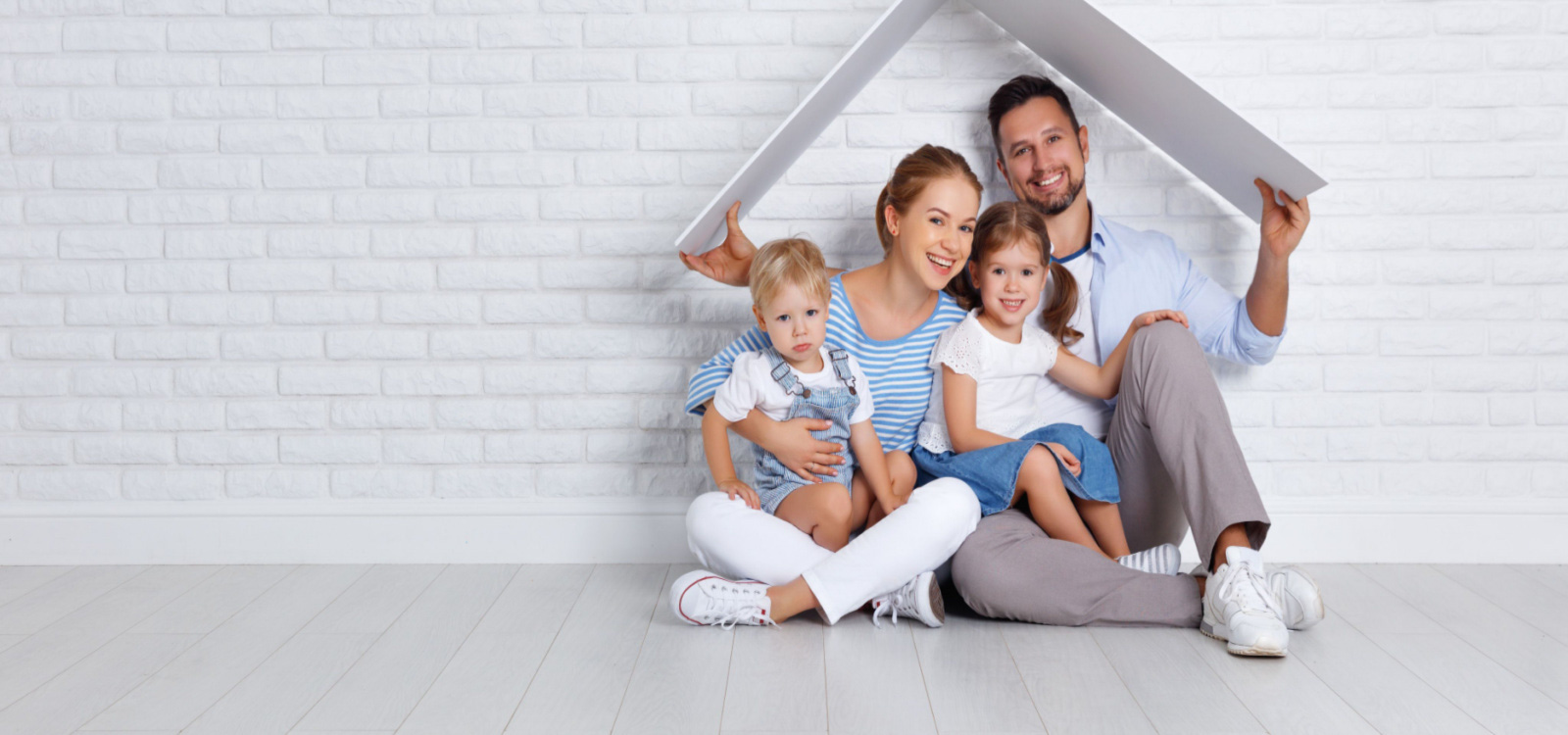 family sitting on the floor