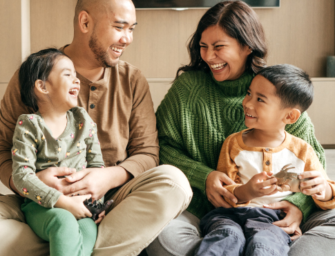 A young family with two children